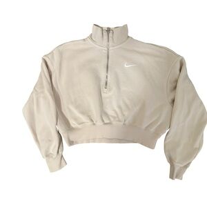 Nike Women's Beige Quarter-Zip Sweatshirt